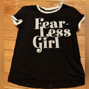 Girls “Fearless Girl” Short Sleeve Justice Shirt Size 7 (Glitter Writing)